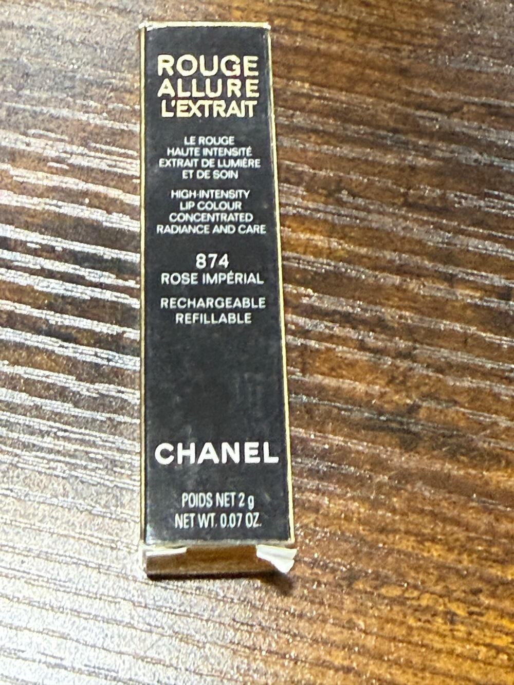 New Chanel Rouge Allure L'Extrait Lipstick - 874 Rose Impérial (Refillable)